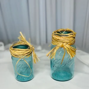 SMALL TEAL MASON JAR