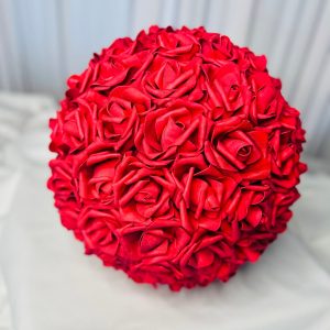 LARGE RED TOPIARY BALL