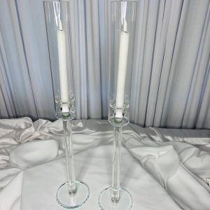 TALL CRYSTAL GLASS CANDLE STANDS