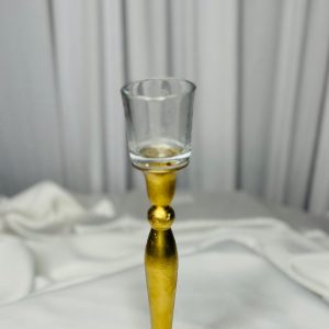 Gold single candle holder
