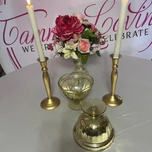 Single Gold Candle Holder